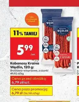 Biedronka Kabanosy z szynki Kraina Wędlin oferta
