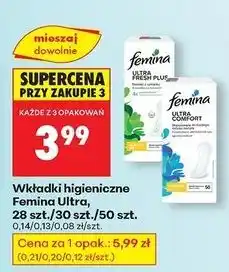 Biedronka Wkładki ultra fresh plus Femina oferta
