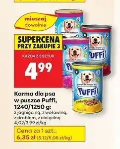 Biedronka Karma dla psa z cielęciną Puffi oferta