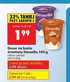 Biedronka Deser na bazie śmietany z sosem borówkowym Dessella oferta