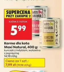Biedronka Karma dla kota wołowina z jagnięciną Maxi Natural oferta