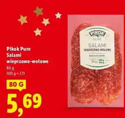 Lidl Salami wieprzowo-wołowe Pikok Pure oferta