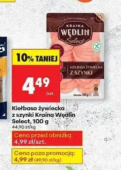 Biedronka Kiełbasa żywiecka z szynki Kraina Wędlin Select oferta