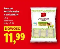 Lidl Kostki domino biała czekolada i pistacje Favorina oferta