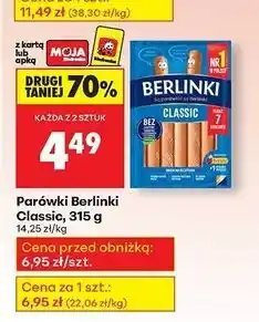 Biedronka Parówki classic Morliny Berlinki oferta