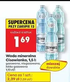Biedronka Woda lekko gazowana Cisowianka oferta