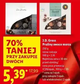 Lidl Praliny belgijskie deluxe J.d.gross oferta