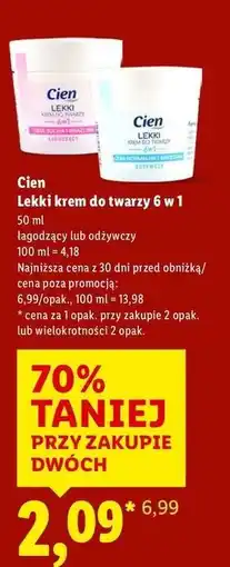 Lidl Krem do twarzy lekki odżywczy Cien oferta