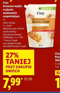 Lidl Kremowe mydło w płynie mleko i miód Cien oferta