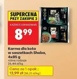 Biedronka Karma dla kot kurczak + wołowina indyk kaczka Sheba Selection oferta