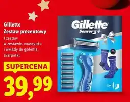 Lidl Maszynka do golenia + 8 wkładów skarpetki Gillette Sensor 3 oferta