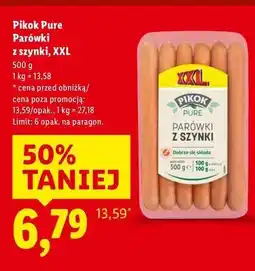 Lidl Parówki z szynki ekstra Pikok Pure oferta