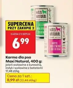 Biedronka Karma dla psa indyk i wołowina z batatami Maxi Natural oferta