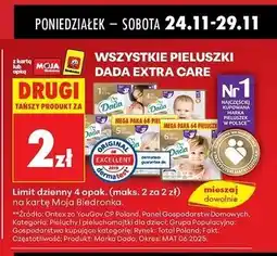 Biedronka Pieluchy 2 mini Dada Extra Care oferta