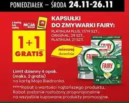Biedronka Kapsułki do zmywarki lemon Fairy Platinum Plus oferta