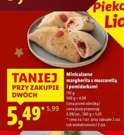 Lidl Minicalzone margherita i mozzarella z pomidorami oferta