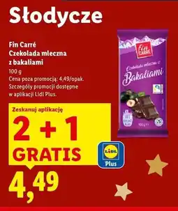 Lidl Czekolada mleczna z bakaliami Fin Carre oferta
