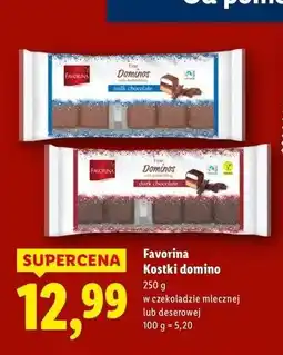 Lidl Kostki domino w czekoladzie deserowej Favorina oferta