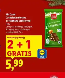Lidl Czekolada z orzechami laskowymi Fin Carre oferta