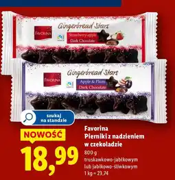 Lidl Pierniki z nadzieniem w czekoladzie truskawkowo-jabłkowym Favorina oferta