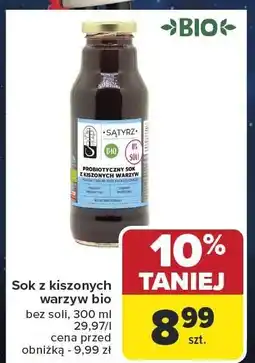 Carrefour Sok z kiszonych warzyw bio bez soli 300 ml SATYR oferta