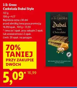 Lidl Czekolada Dubai Style J.D. Gross oferta