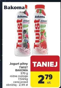 Carrefour Jogurt pitny TWIST BAKOMA 370 g różne rodzaje oferta