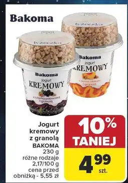 Carrefour Jogurt kremowy z granolą BAKOMA 150 g różne rodzaje oferta