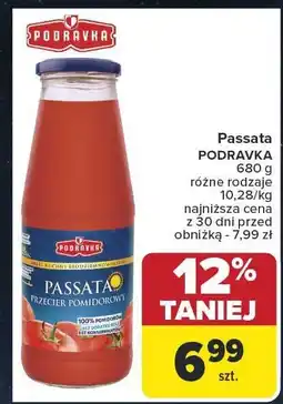 Carrefour Passata PODRAVKA różne rodzaje 680 g oferta