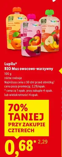 Lidl Mus owocowo-warzywny Lupilu BIO oferta