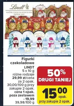 Carrefour Figurki czekoladowe LINDT 5 x 10 g oferta