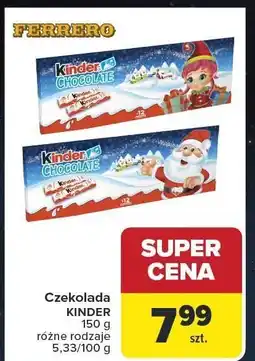 Carrefour Czekolada KINDER 150 g oferta