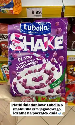 Dino Płatki śniadaniowe o smaku shake'a jagodowego Lubella oferta