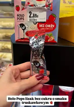 Intermarche Lizak bez cukru o smaku truskawkowym Holo Pops oferta
