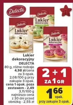 Carrefour Lukier dekoracyjny DELECTA 80g różne rodzaje oferta