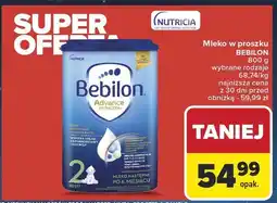 Carrefour Mleko w proszku BEBILON 800g wybrane rodzaje NUTRICIA oferta
