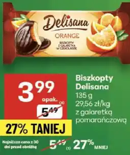 Delikatesy Centrum Biszkopty Delisana 135g mleczne, pomarańczowe oferta