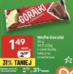 Delikatesy Centrum Wafle Góralki 45g z czekoladą mleczną, orzechowe oferta
