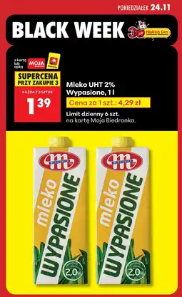 Biedronka Mleko UHT 2% Wypasione 1 L Mlekovita oferta