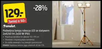 Podwójna lampa robocza LED ze statywem 2x4250 lm 2x50 W IP65