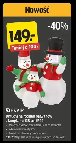 Jula Dmuchana rodzina bałwanów z lampkami 135 cm IP44 oferta