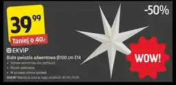 Jula EKVIP Biała gwiazda adwentowa Ø100 cm E14 oferta