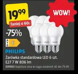 Jula Żarówka standardowa LED 6 szt. PHILIPS E27 7 W 806 lm oferta