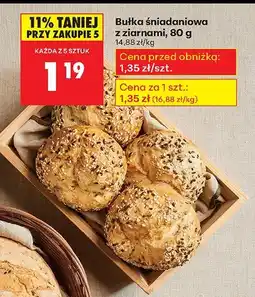 Biedronka Bułka śniadaniowa z ziarnami, 80 g Biedronka oferta