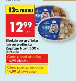 Biedronka Śledzie po gryficku lub po kaszubsku, 500 g Kapitan Navi oferta