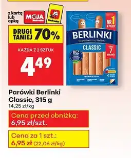 Biedronka Parówki Classic 315 g Berlinki oferta