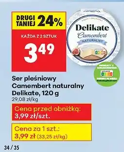 Biedronka Ser pleśniowy Camembert naturalny 120 g Delikate oferta