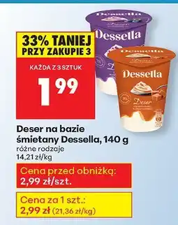 Biedronka Deser na bazie śmietany Dessella oferta