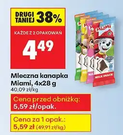 Biedronka Mleczna kanapka 4x28 g Miami oferta