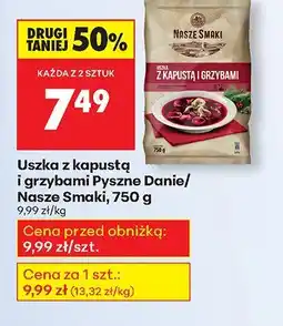 Biedronka Uszka z kapustą i grzybami 750 g Pyszne Danie/Nasze Smaki oferta